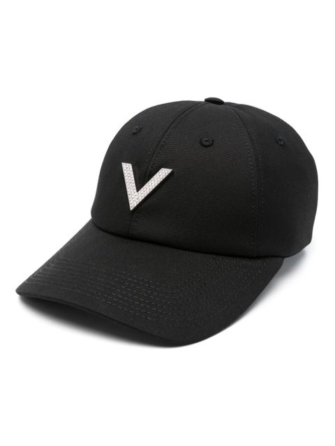 Valentino Garavani VLogo crystal-embellished cap - Black - zdjęcie produktu nr 1