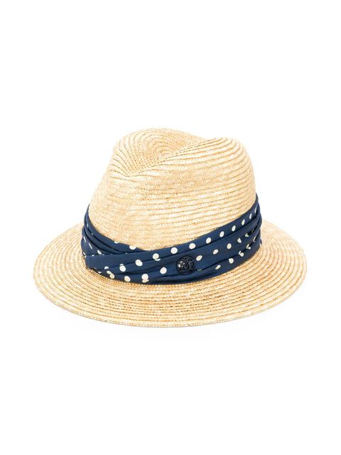 Maison Michel Bobbie straw sun hat - Neutrals