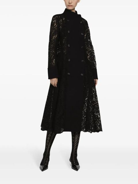 Dolce & Gabbana lace-panelling coat - Black