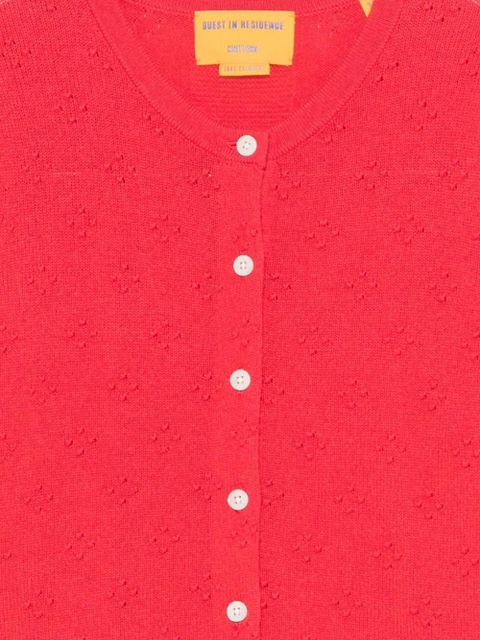Guest In Residence pointelle-knit cashmere cardigan - Red