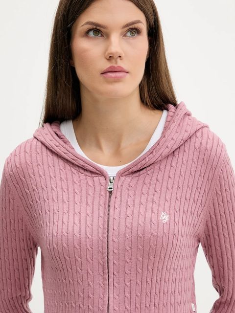 Guess Jeans kardigan z domieszką jedwabiu damska kolor różowy lekki W5BR04 Z3HO2