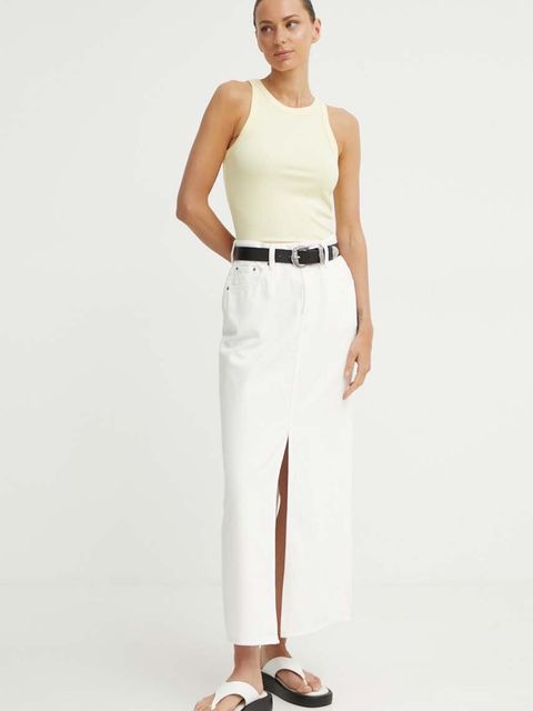 G-Star spódnica jeansowa kolor biały maxi prosta D24385-D551 - zdjęcie produktu nr 2