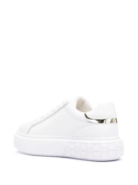PINKO Love Birds leather sneakers - White