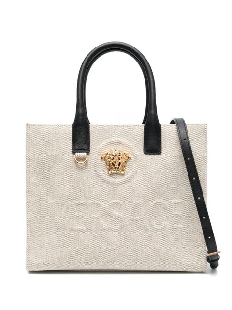 Versace large La Medusa canvas tote bag - Neutrals - zdjęcie produktu nr 1
