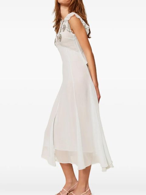 TWINSET bead-embellished ruffled dress - White
