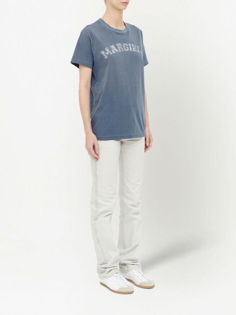 Maison Margiela logo-print jersey T-shirt - Blue