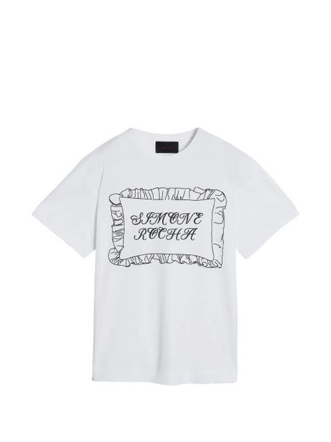 Simone Rocha pillowcase-print T-shirt - White - zdjęcie produktu nr 1
