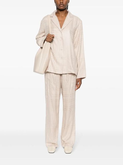 TOTEME Monogram flannel pajama bottoms - Neutrals - zdjęcie produktu nr 2