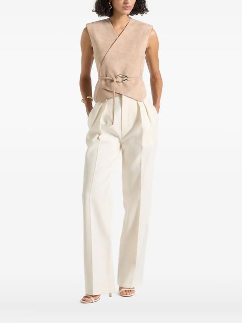 Manière De Voir Jeanne wrap-belt suede waistcoat - Neutrals