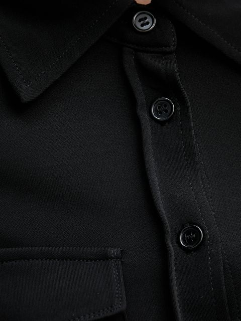 Sisley koszula damska kolor czarny regular z kołnierzykiem klasycznym 54HXLQ09M