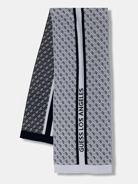 Guess szalik z domieszką wełny SEVYN kolor beżowy wzorzysty W4BZ22 Z3JD2 - zdjęcie produktu nr 1