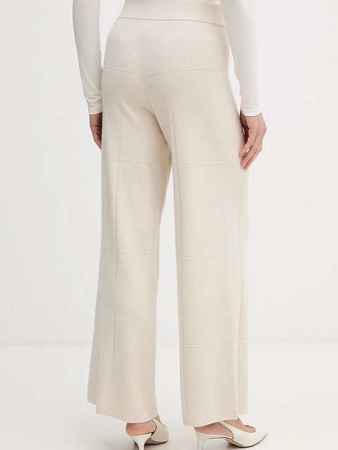 Joseph Ribkoff spodnie z jedwabiem damskie kolor beżowy szerokie high waist 261982