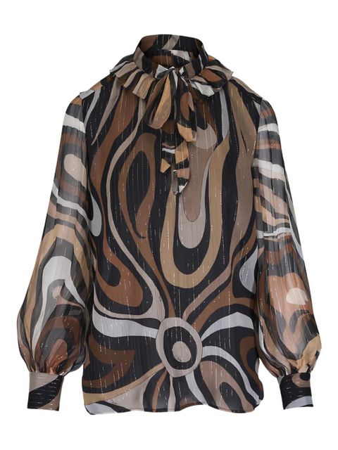 PUCCI marmo-print blouse - Brown - zdjęcie produktu nr 1