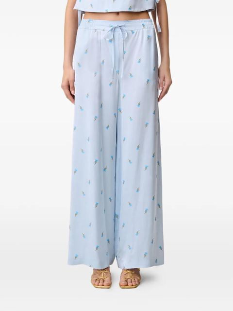 Claudie Pierlot floral-pattern palazzo trousers - Blue