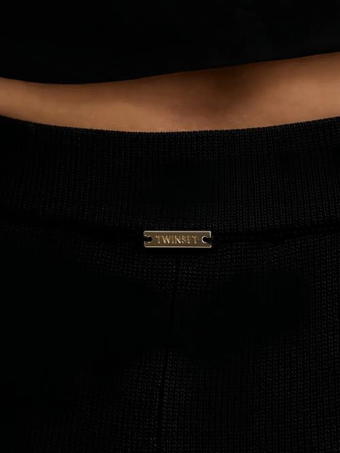 TWINSET crochet ruffled trousers - Black