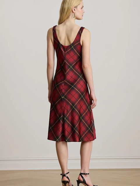 Lauren Ralph Lauren sukienka kolor czerwony midi rozkloszowana 200979919 - zdjęcie produktu nr 2