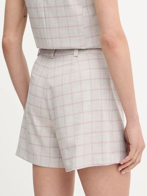 Morgan szorty damskie kolor szary wzorzyste high waist SHOLO.F