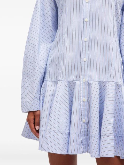 GANNI striped mini shirt dress - Blue
