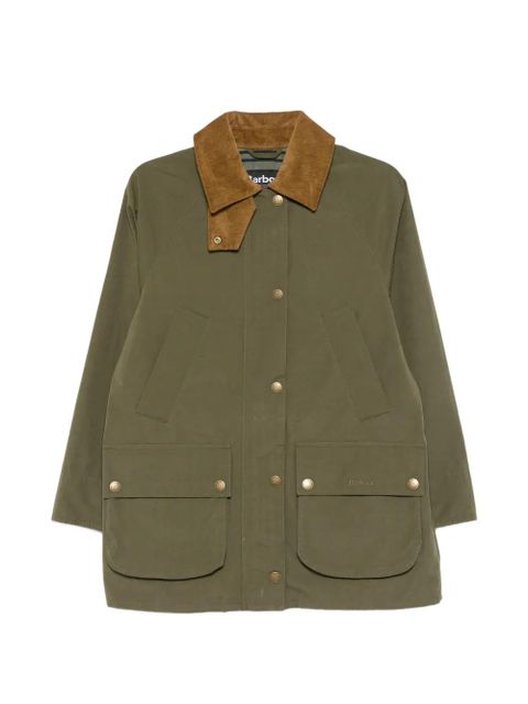 Barbour Glynis corduroy-collar front-pocket coat - Green - zdjęcie produktu nr 1