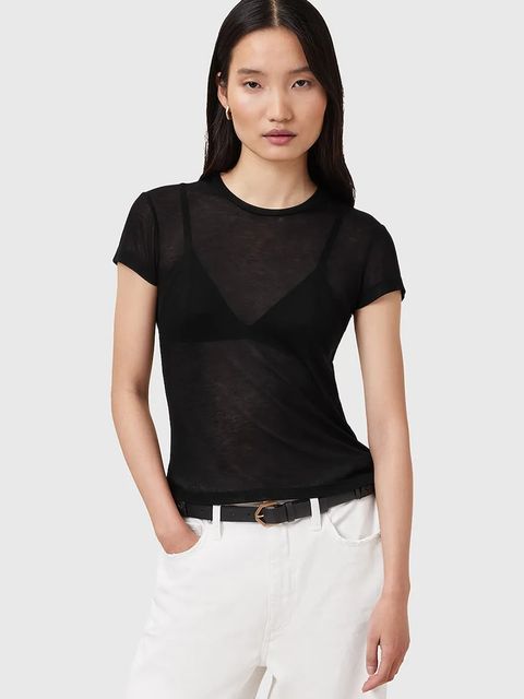 AllSaints t-shirt JUNE damski kolor czarny W182JC - zdjęcie produktu nr 1