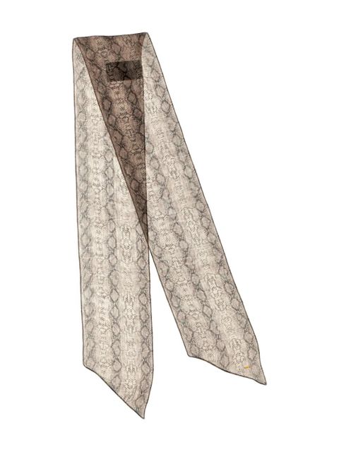 Saint Laurent snake-print silk scarf - Neutrals