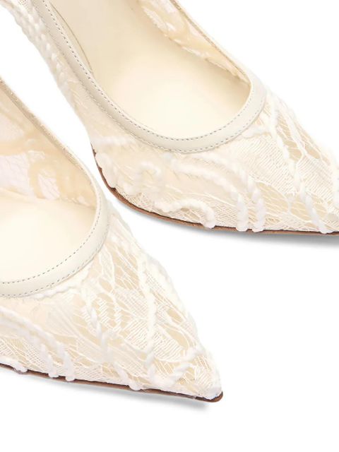 Casadei Chantilly Blade lace stiletto pumps - White