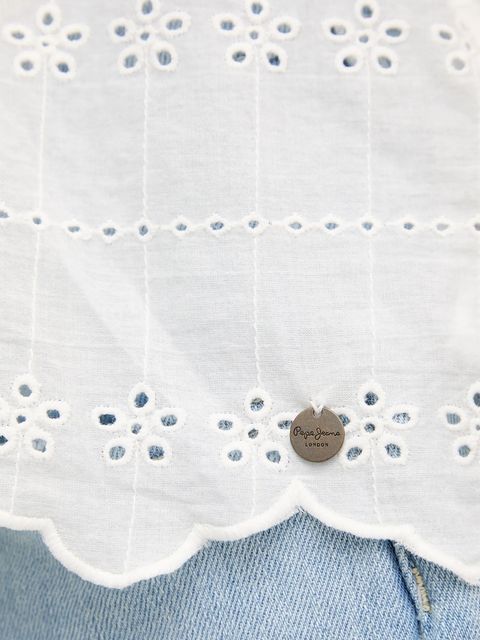 Pepe Jeans bluzka bawełniana DAME damska kolor biały w kwiaty PL305023