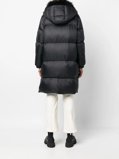 Yves Salomon lambswool collar down coat - Black
