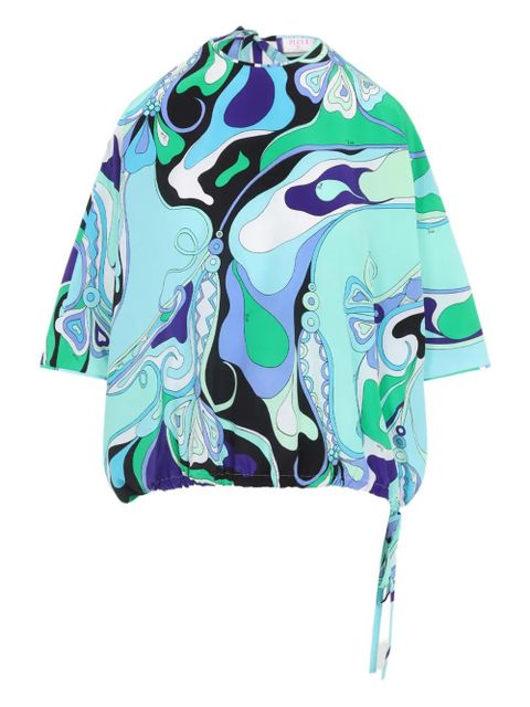 PUCCI Orchid-print silk blouse - Green - zdjęcie produktu nr 1