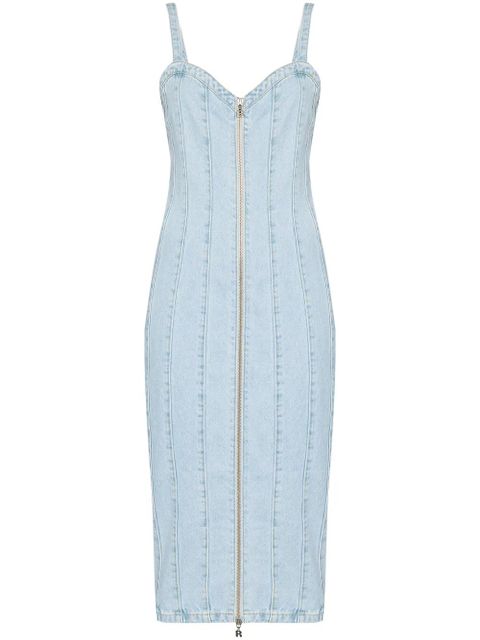 ROTATE BIRGER CHRISTENSEN Kayla zip up denim dress - Blue - zdjęcie produktu nr 1