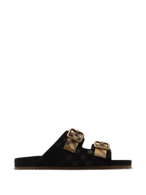 Burberry Check suede Urchin sandals - Black - zdjęcie produktu nr 1