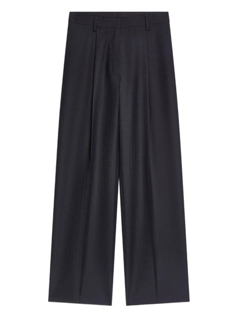 DRIES VAN NOTEN pleated wool pants - Blue - zdjęcie produktu nr 1