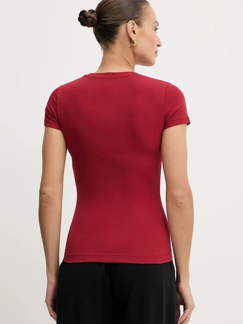 Guess t-shirt damski kolor bordowy W5YI46 J1314