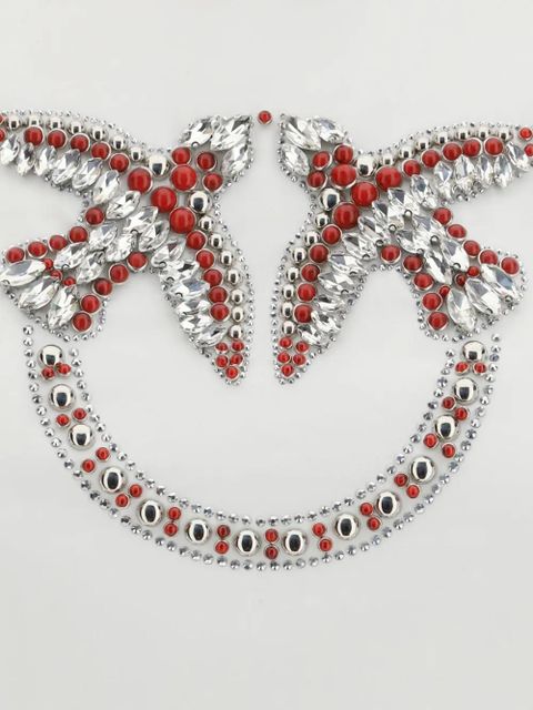 PINKO logo beaded T-shirt - White