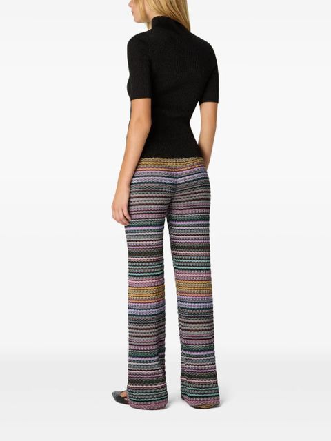 Missoni striped-pattern knit trousers - Blue - zdjęcie produktu nr 2