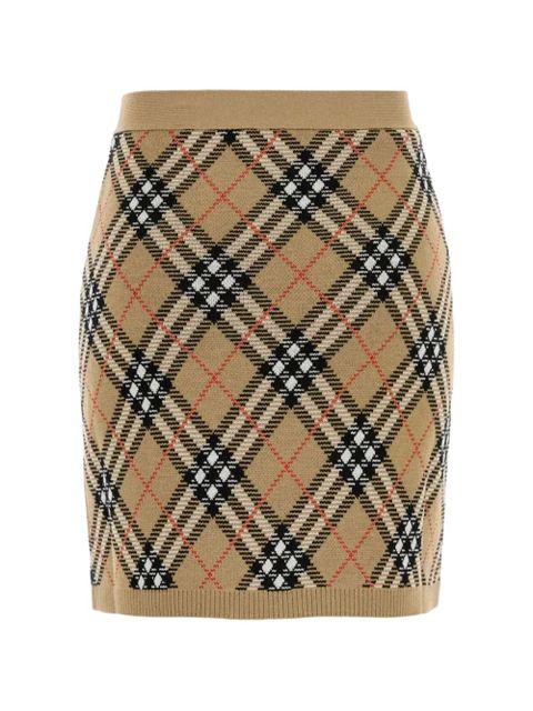Burberry check knit mini skirt - Neutrals - zdjęcie produktu nr 2