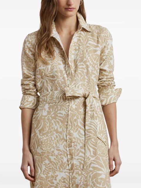 Lauren Ralph Lauren floral-pattern midi shirt dress - Neutrals