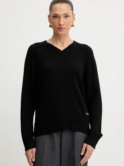 Armani Exchange sweter z dodatkiem wełny damski kolor czarny lekki XW001335 AF13774 - zdjęcie produktu nr 1