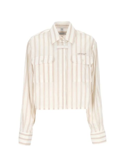 Off-White striped pocket shirt - Neutrals - zdjęcie produktu nr 1