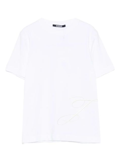 Jacquemus embroidered-logo short-sleeved T-shirt - White - zdjęcie produktu nr 1