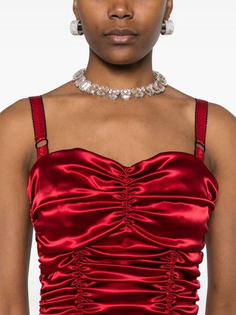 Dolce & Gabbana draped satin minidress - Red