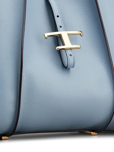 Tod's logo-plaque leather tote bag - Blue