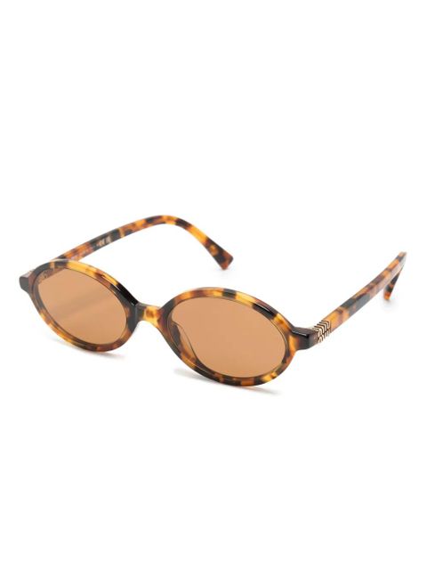 Miu Miu Eyewear tortoiseshell oval-frame sunglasses - Brown - zdjęcie produktu nr 2