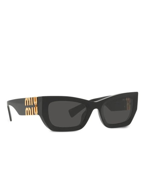 Miu Miu Eyewear logo-lettering sunglasses - Black