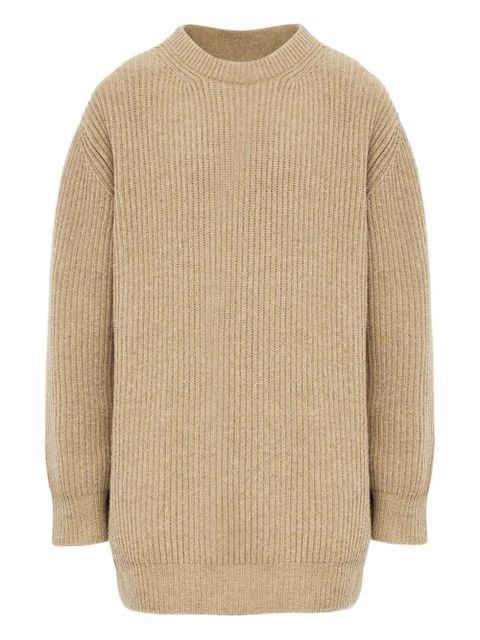 MM6 Maison Margiela ribbed crewneck mini dress - Neutrals - zdjęcie produktu nr 1