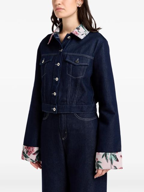 Marques'Almeida floral-trim jacket - Blue - zdjęcie produktu nr 1