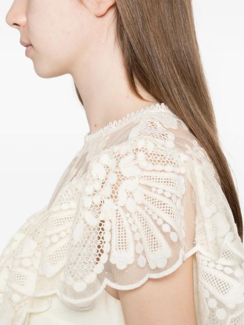 SANDRO lace-detail blouse - Neutrals