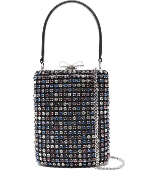 Self-Portrait crystal-embellished mini tote bag - Black - zdjęcie produktu nr 1