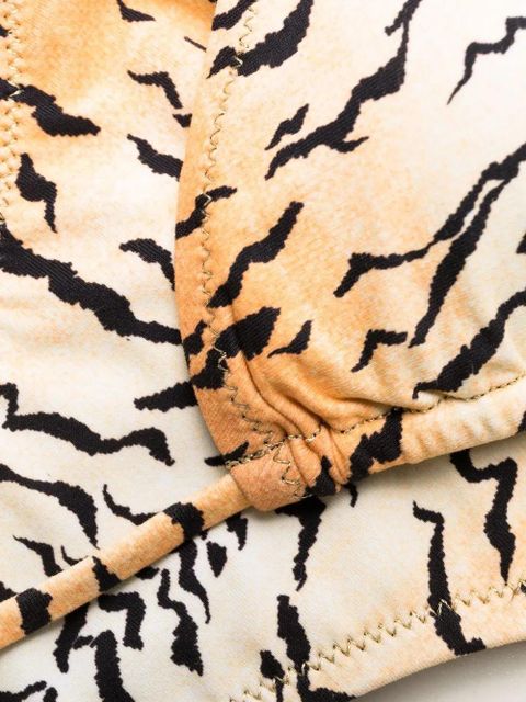 Reina Olga Scrunchie tiger-print bikini - Orange