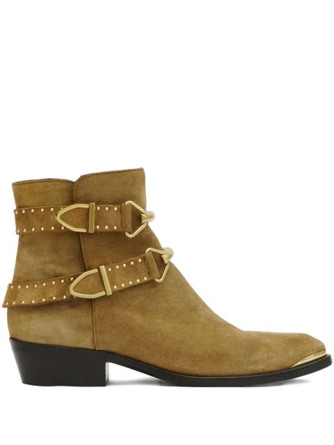 ISABEL MARANT Zalya buckle studded boots - Brown - zdjęcie produktu nr 1